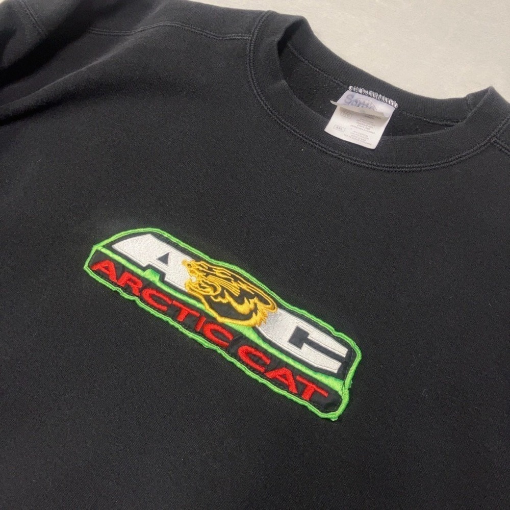 Vintage 90s Arctic Cat Boxy Sweatshirt Men's XXL Embroidered Logo Made‎ in USA